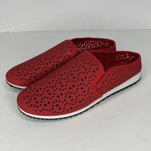 Angel Steps Christy Cutout Red Mule Light Weight Slip-On Flats Womens Size 7